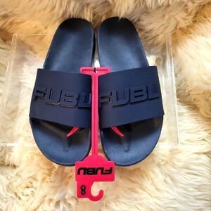 Men's FUBU navy blue authentic, size 8 slides brand new!